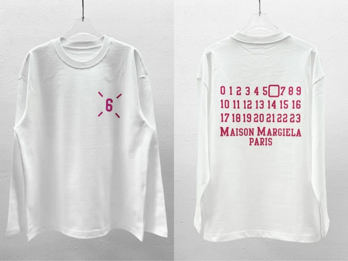 Maison Margiela Maison Margiela White '6' Long Sleeve T-Shirt White - 1