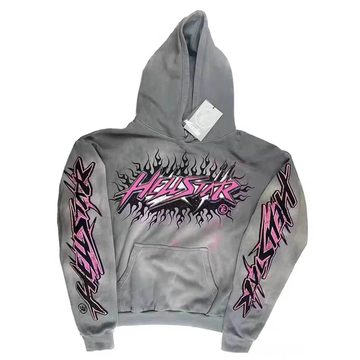 Hellstar Hellstar Studios Dark Grey Graphic Hoodie Grey - 1