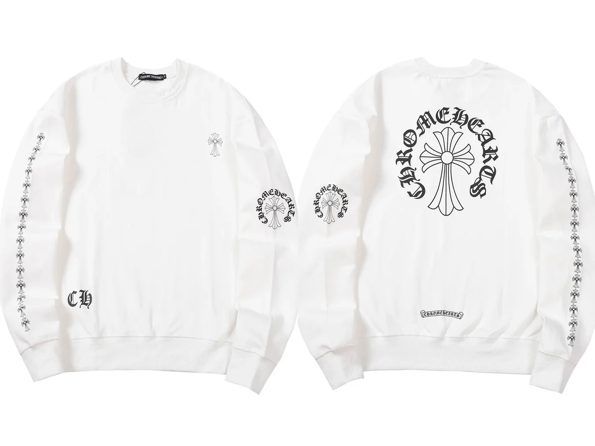 Chrome Hearts Chrome Hearts White Cross Print Crewneck Sweatshirt White - 1
