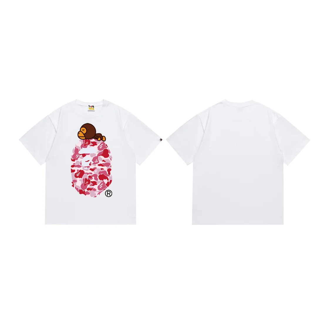 A Bathing Ape A Bathing Ape BAPE STA Pink Camo T-Shirt White - 1