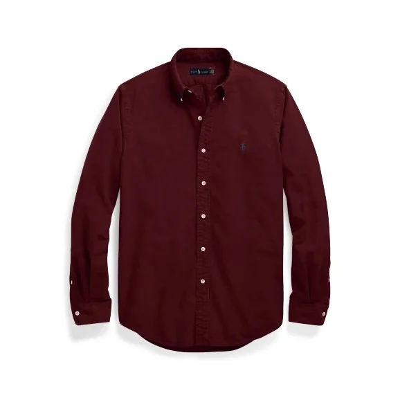 Polo Ralph Lauren Polo Ralph Lauren Classic Logo Burgundy Button-Up Shirt Red - 1