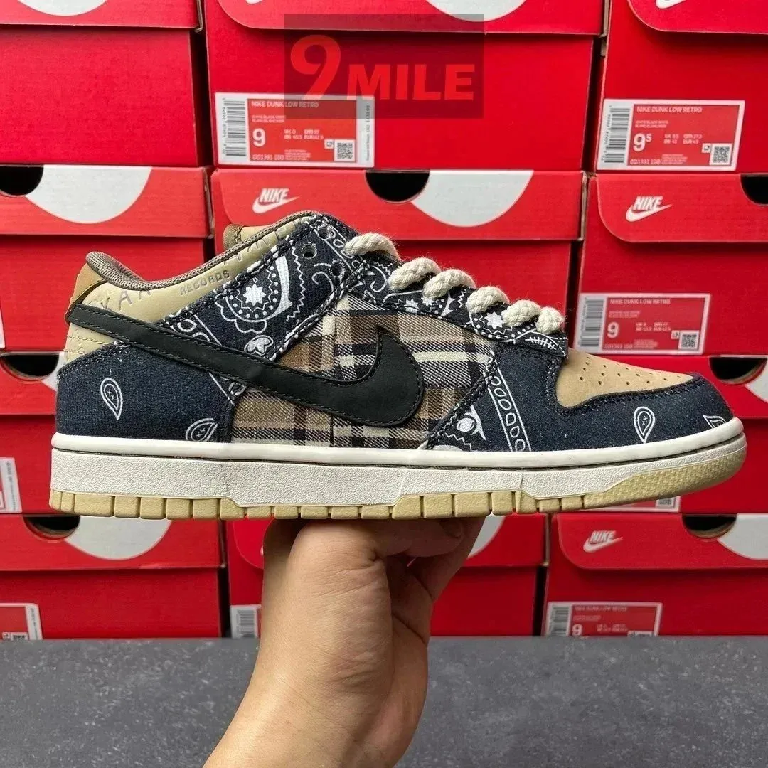 Nike Nike Dunk Low Bandana Plaid Sneakers Blue - 1