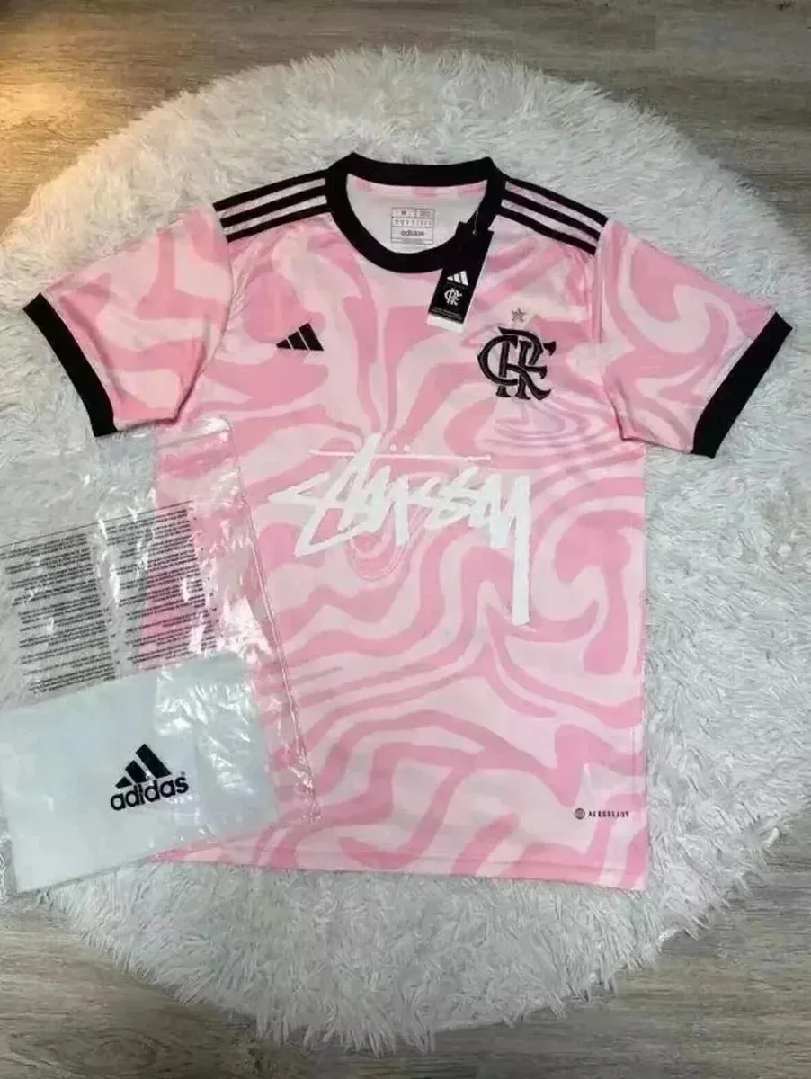 Adidas Adidas x Stussy Pink/Black Wave Soccer Jersey Pink - 1