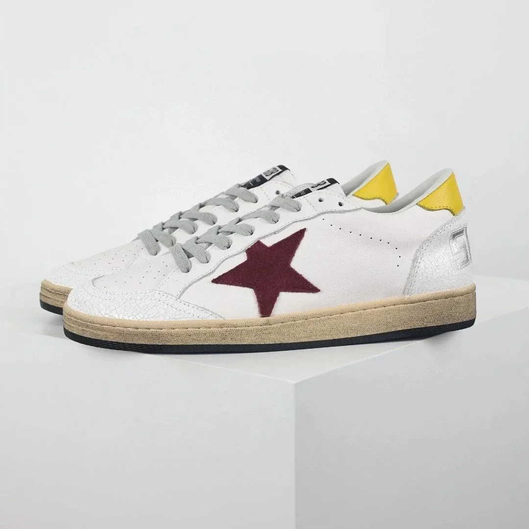 Golden Goose Golden Goose Super-Star Deep Red Star Yellow Tail Sneakers White - 1