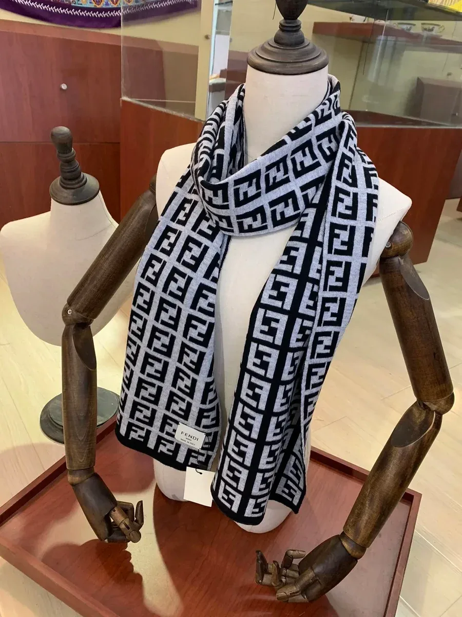Fendi Fendi FF Monogram Black/Grey Scarf Multicolor