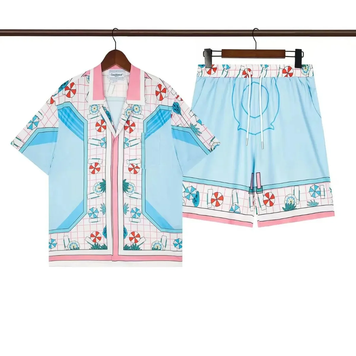 Casablanca Casablanca Blue/Pink Beach Print Co-ord Set Blue
