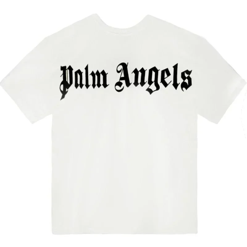 Palm Angels Palm Angels White Gothic Logo T-Shirt White - 1