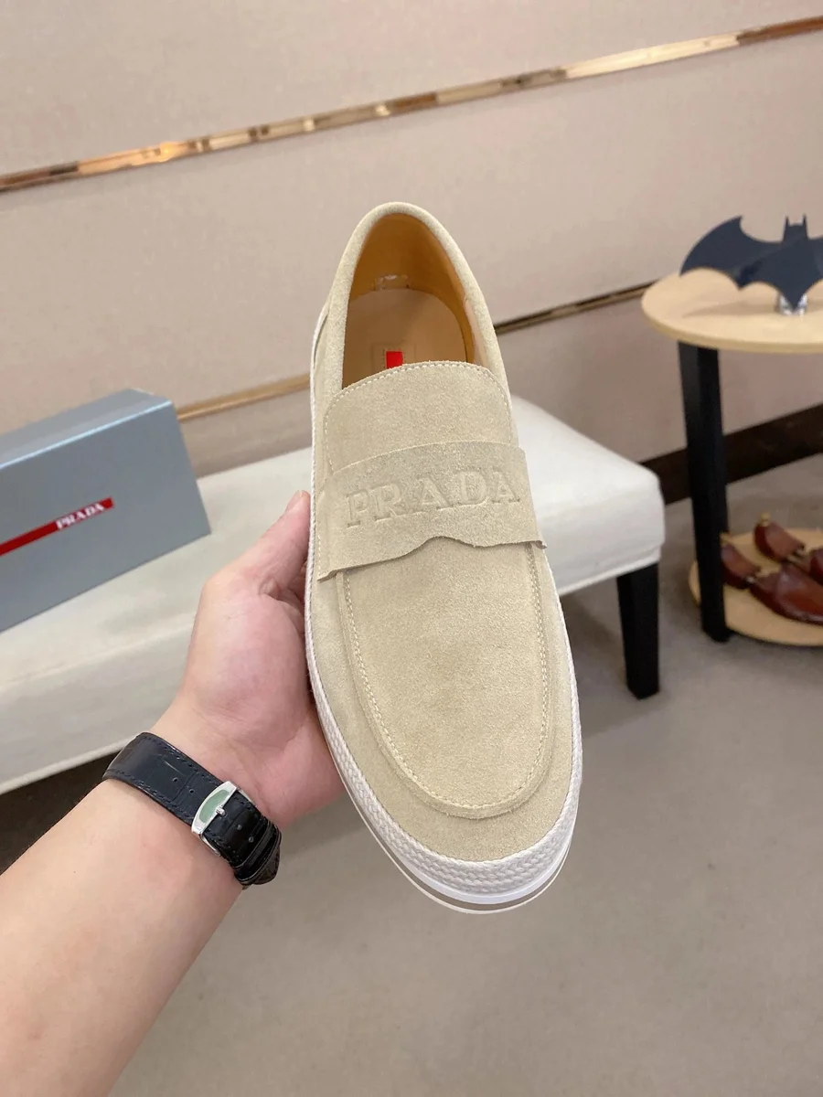 Prada Prada Beige Suede Loafers Beige - 1