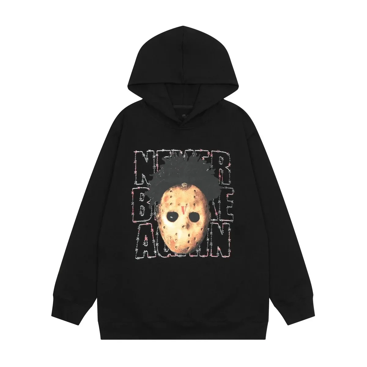Other Black VL-03 Hoodie with Barbed Wire Graphic Black - 1