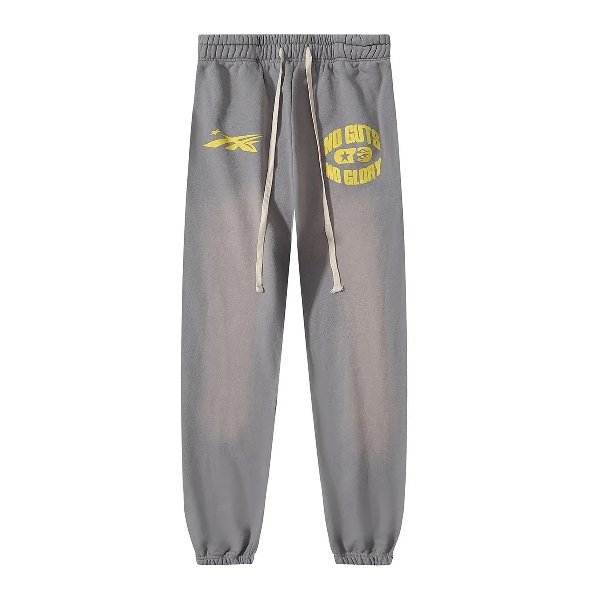 Other Grey/Yellow 'No Guts No Glory' Sweatpants Style 6 Grey - 1
