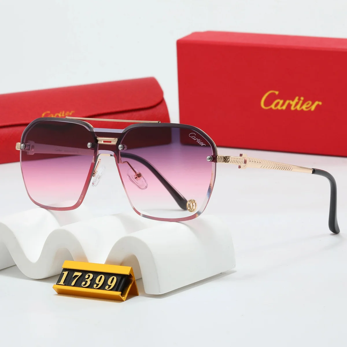 Cartier Cartier Soleil Blanc Gradient Pink Sunglasses Pink - 1