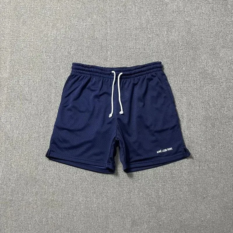 Ami Paris Ami de Coeur Navy Drawstring Mesh Shorts Navy - 1