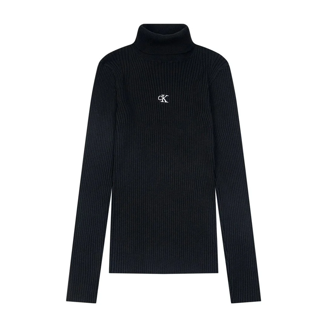 Calvin Klein Calvin Klein Black Ribbed Turtleneck Sweater Black - 1
