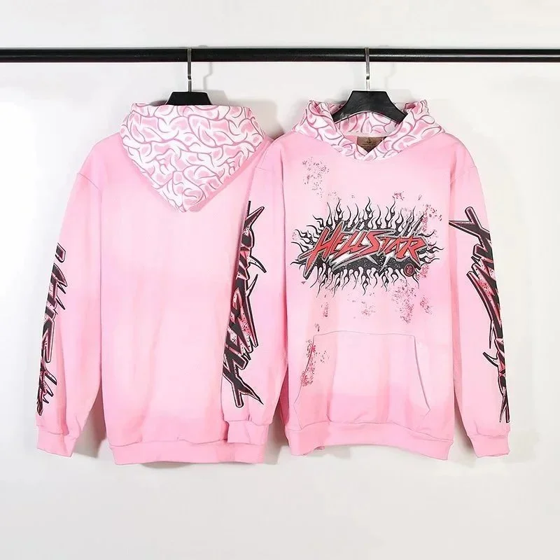Hellstar Hellstar Pink Flame Graphic Hoodie Pink - 1