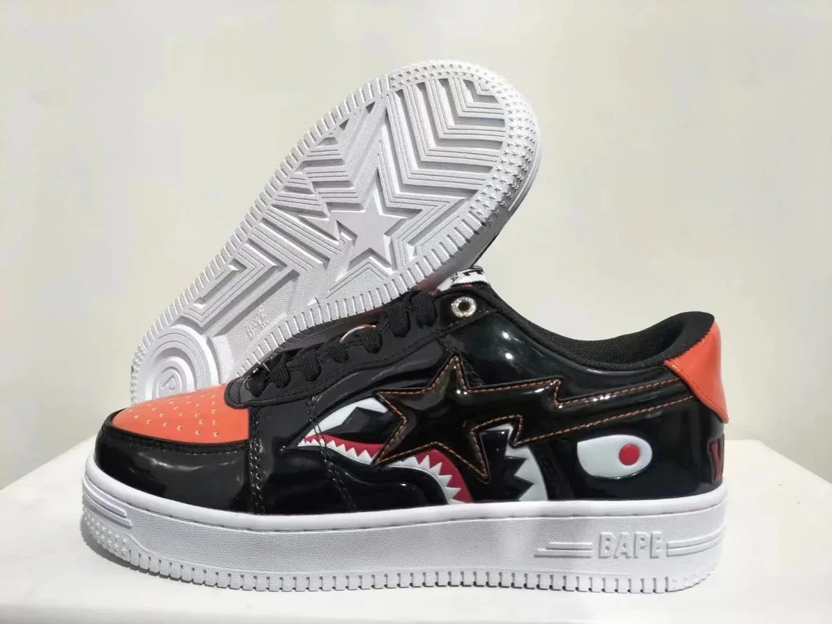 A Bathing Ape A Bathing Ape BAPE STA BT-014 Black & Orange Sneakers Black - 1