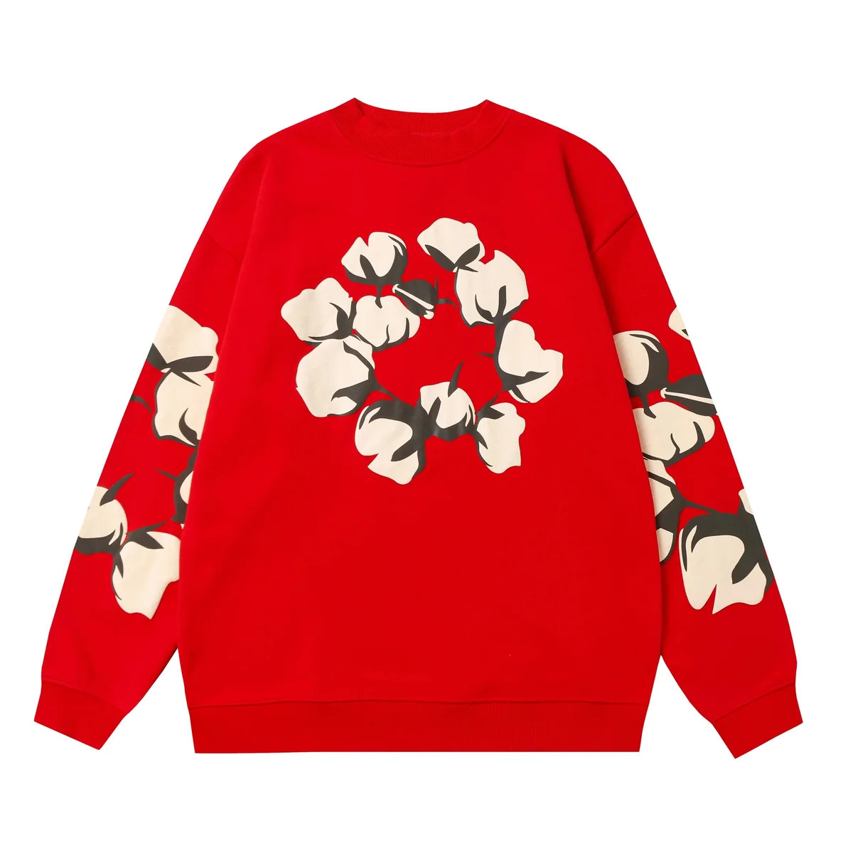 Other Red Cotton Flower Print Sweatshirt Red - 1