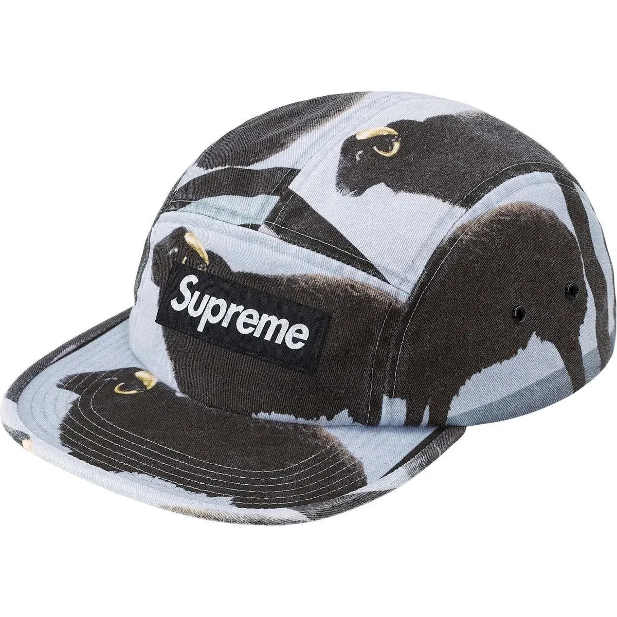 Camo-pattern camp cap