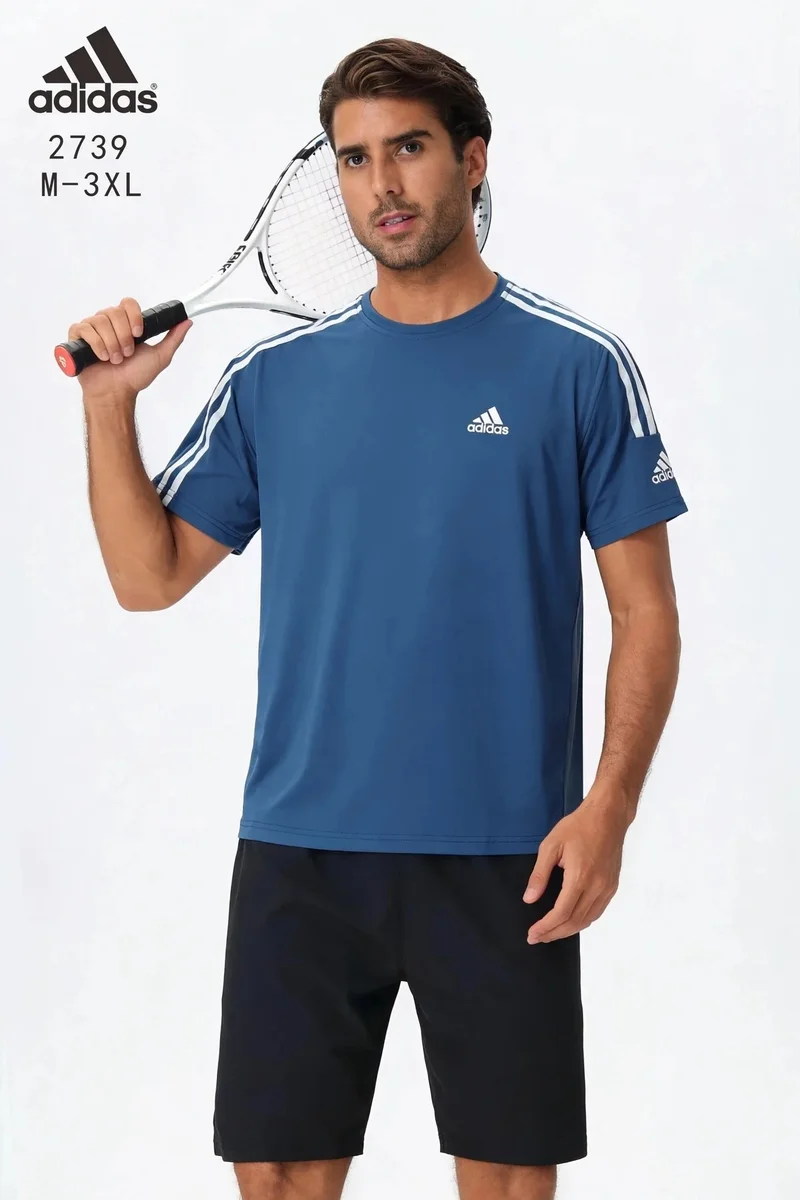 Adidas Adidas Blue Classic T-Shirt Men's Blue - 1