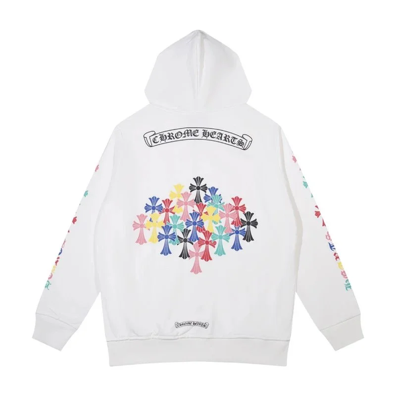 Chrome Hearts Chrome Hearts White Multicolor Cross Hoodie White