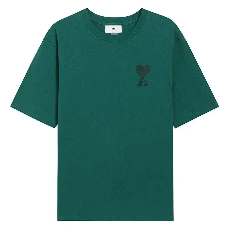 Ami Paris Ami Paris Green Heart Logo T-Shirt Green - 1