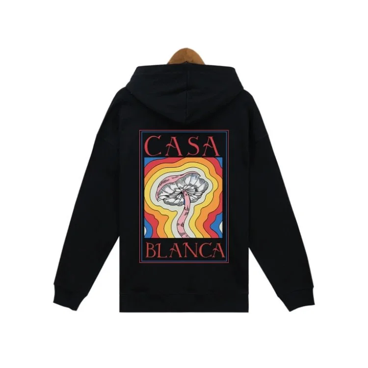 Casablanca CASA BLANCA Black Hoodie with Mushroom Graphic Black - 1