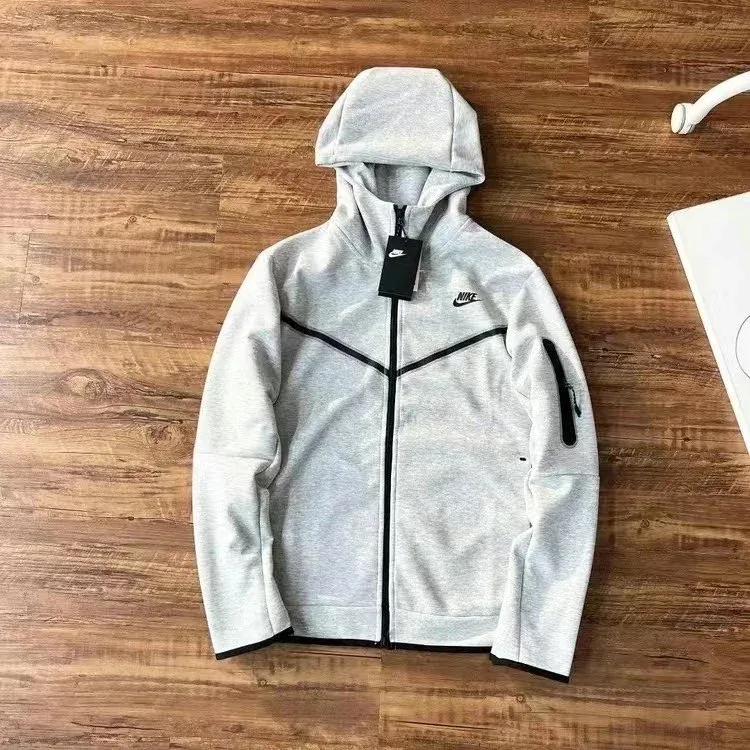Nike Nike Air Tech Fleece Grey Hoodie Jacket Grey - 1
