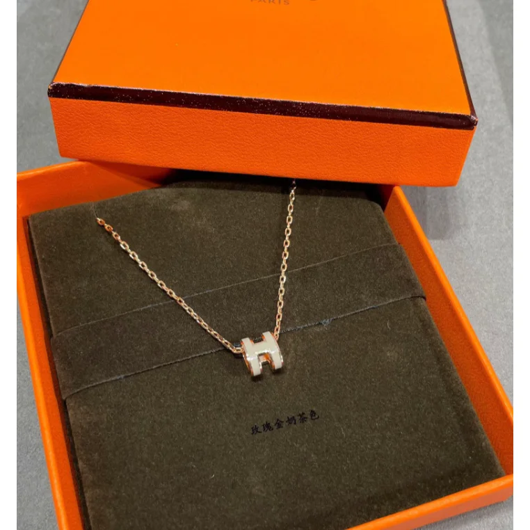 Hermès Hermès H Gold Pendant Necklace Gold