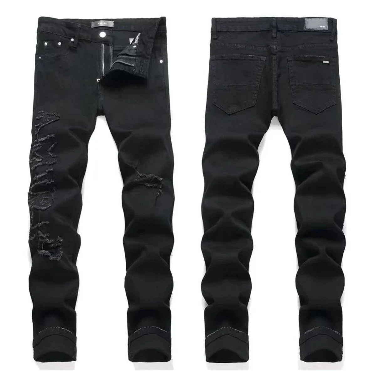 Other Distressed Black Slim Fit Jeans Black - 1
