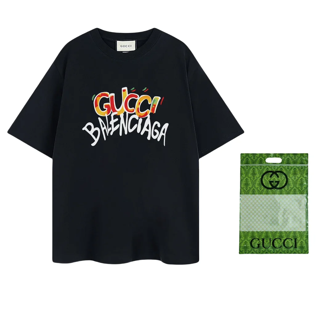 Gucci Gucci Balenciaga Graphic T-Shirt Black Casual Black - 1