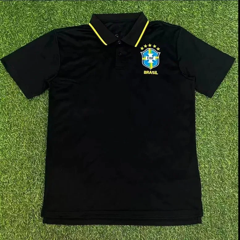 Other Brazil Polo Jersey Black with Yellow Accents Black - 1