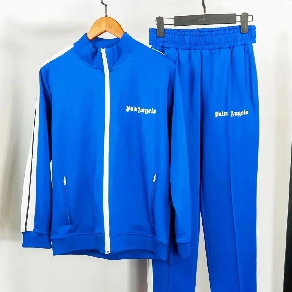Palm Angels Palm Angels Blue Track Suit with White Stripes Blue - 1