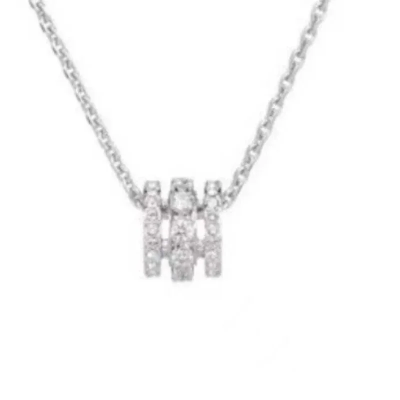 Other Silver Diamond Letter H Necklace Silver - 1