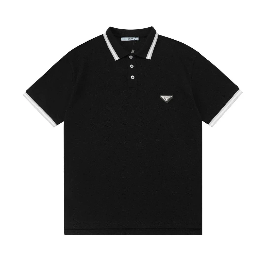Prada Prada Black & White Trim Polo Shirt Black - 1