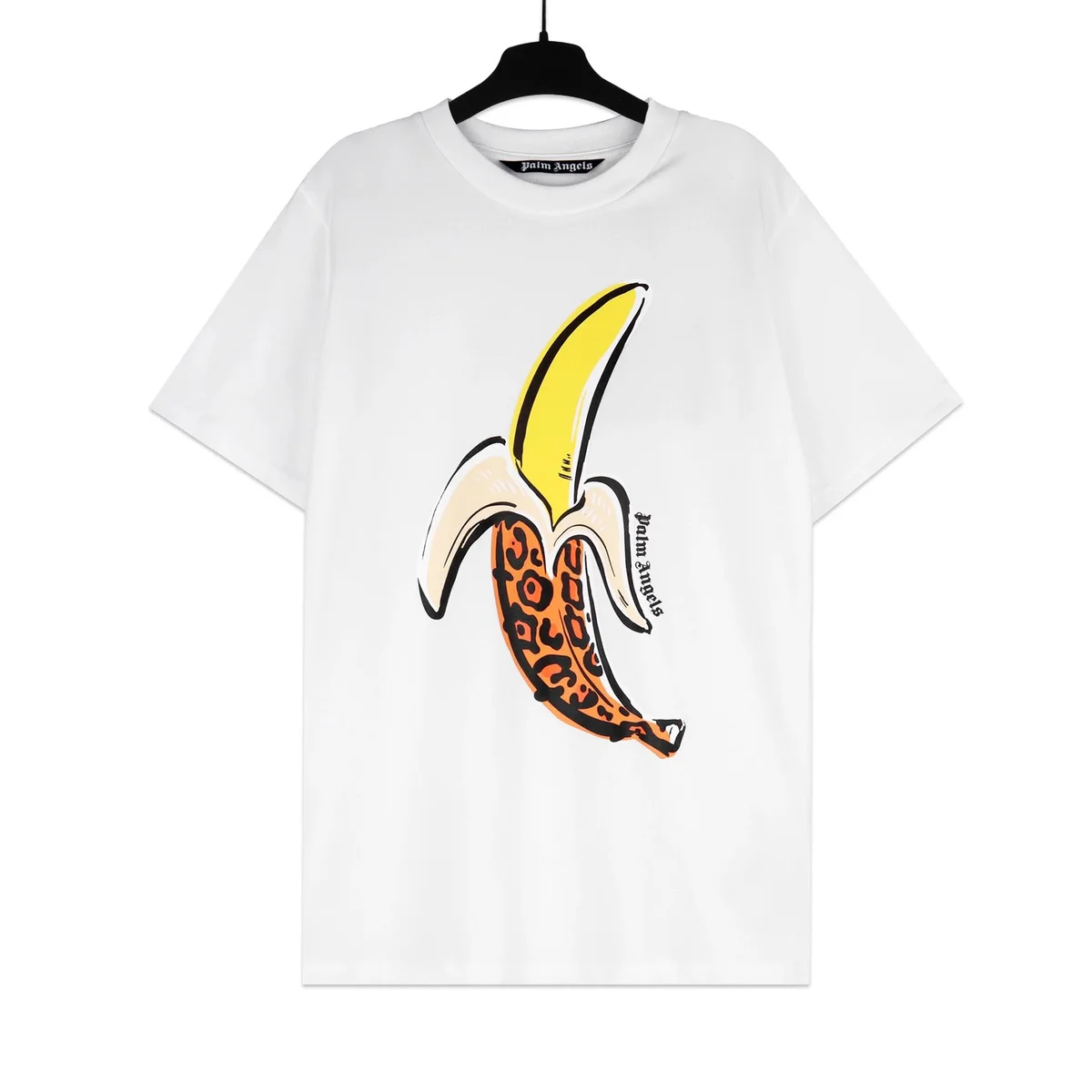 Palm Angels Palm Angels Banana Leopard Print White T-Shirt White - 1