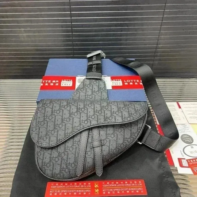 Dior Dior Saddle Grey Monogram Shoulder Bag Grey