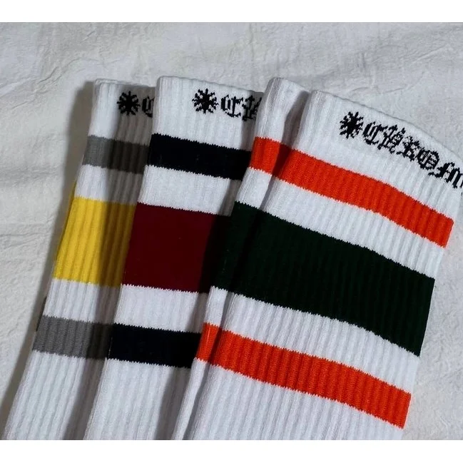 Other Striped Socks 3-Pack - White Base with Color Accents White - 1