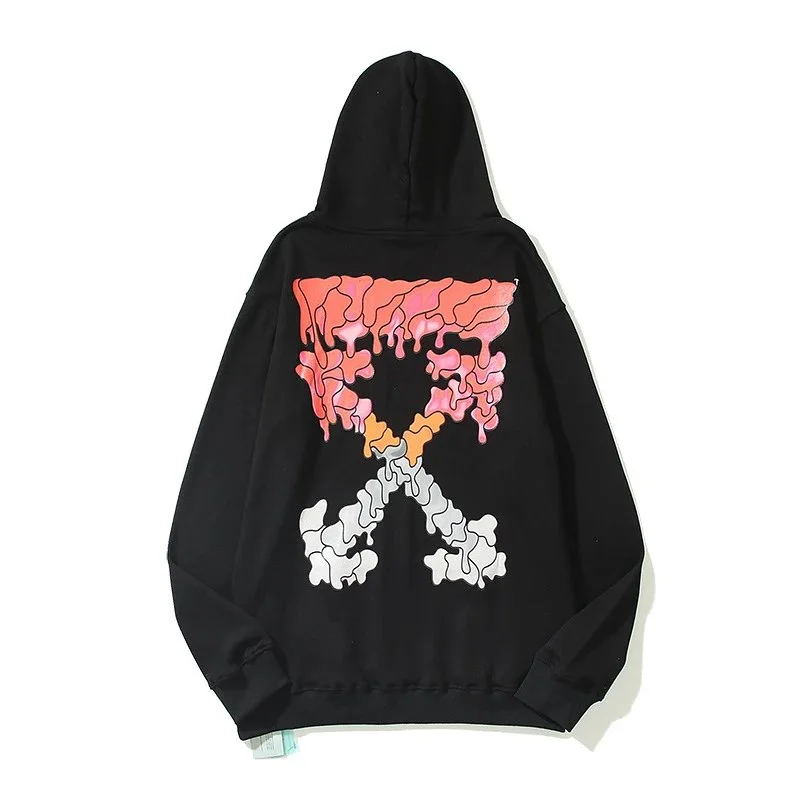 Other Black Abstract Print Hoodie Black - 1