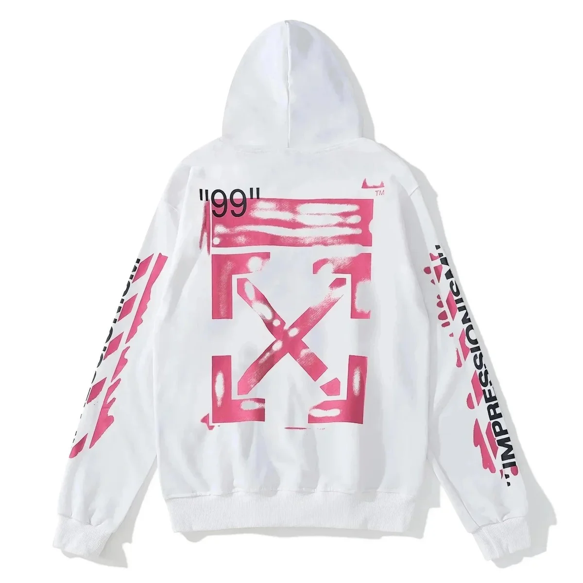 Off-White Off-White OW100 OFF-30 White Hoodie with Pink Graphic White - 1