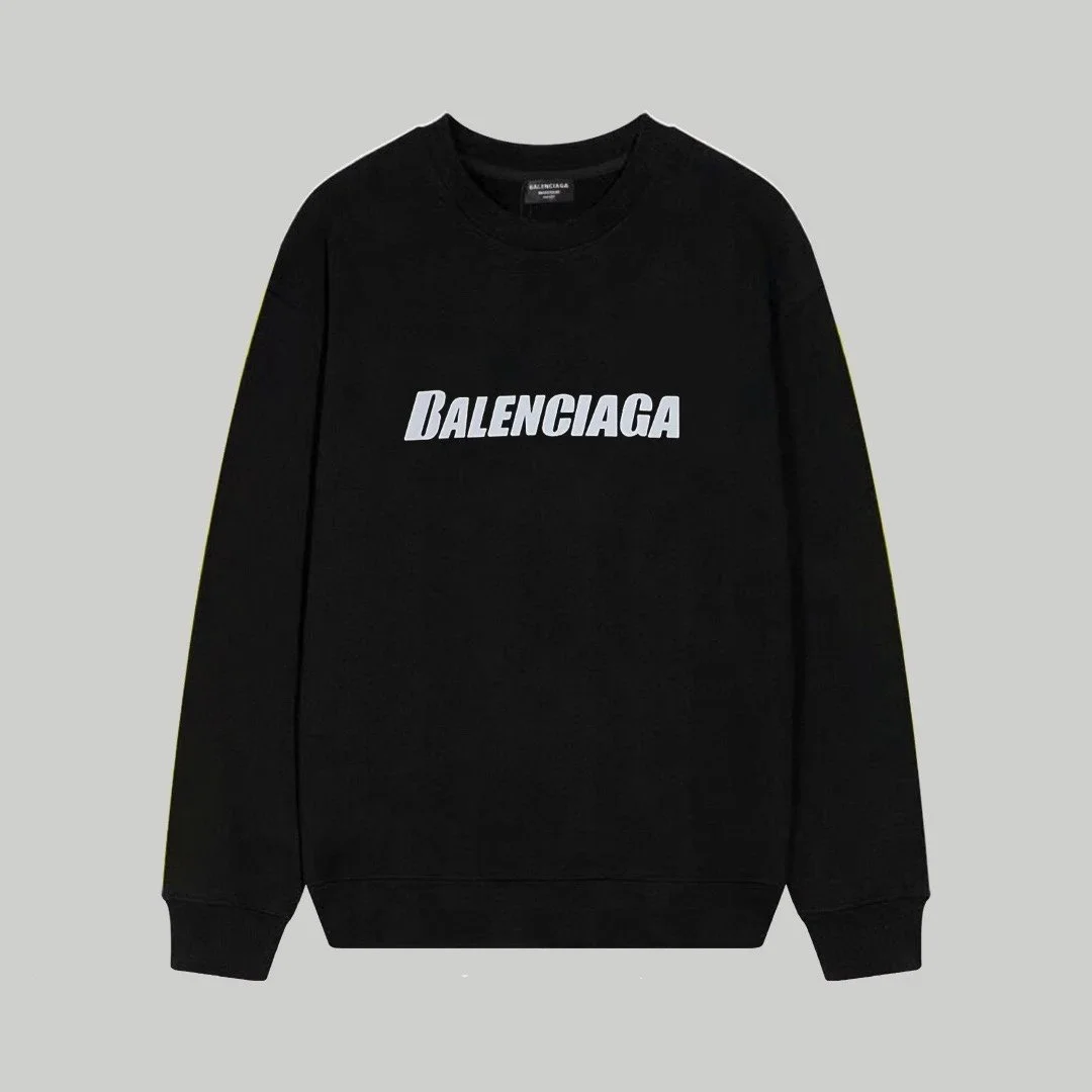 Balenciaga Balenciaga Black Logo Sweatshirt Black - 1