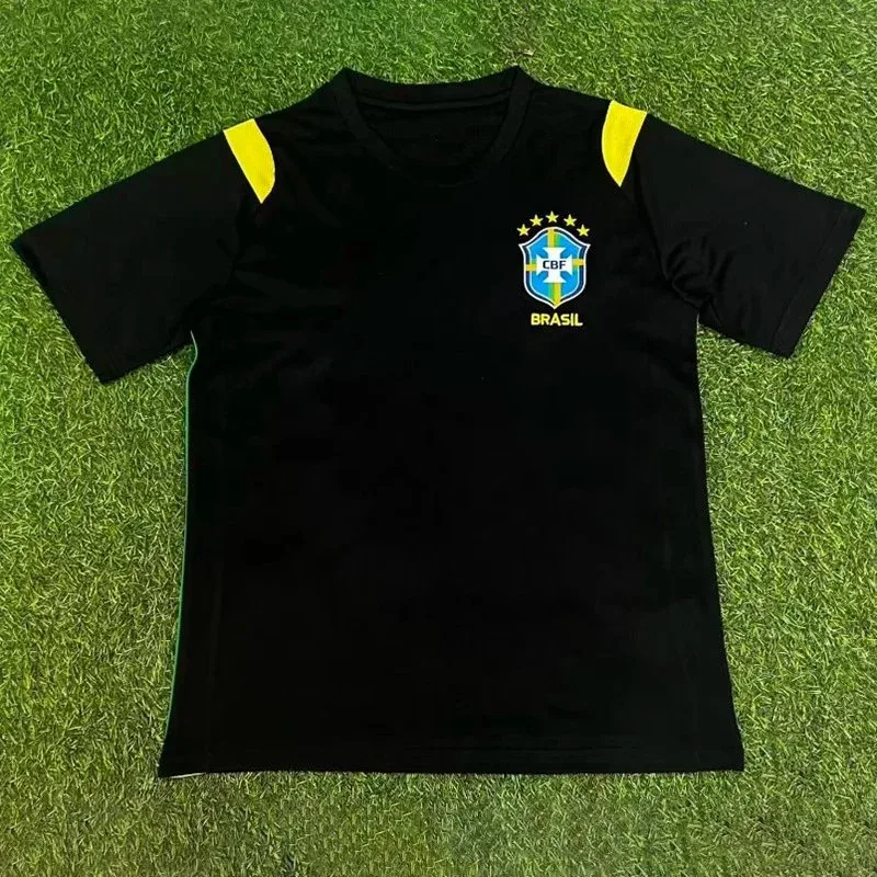 Other Brazil Training Jersey Black with Yellow Accents T-Shirt Black - 1