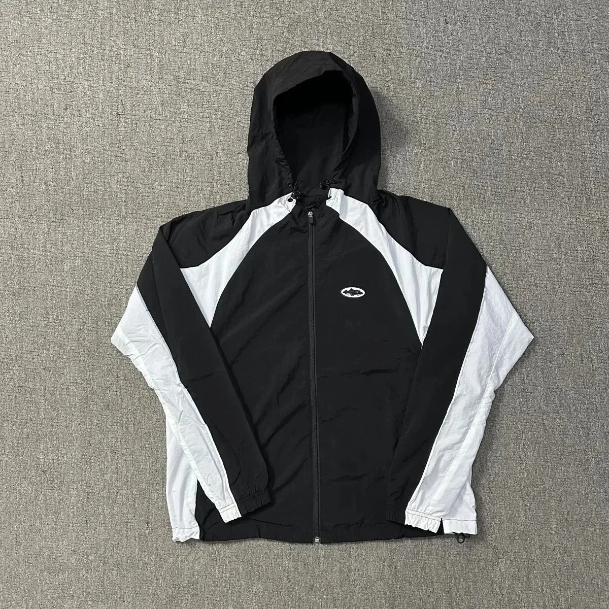 Other Unisex Black & White Windbreaker Jacket Black - 1