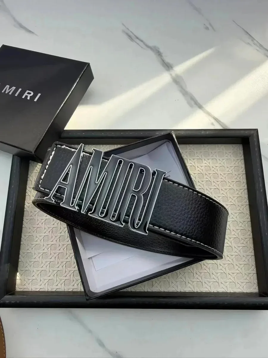 Amiri Amiri AMIRI Logo Belt Black Leather Belt Black - 1