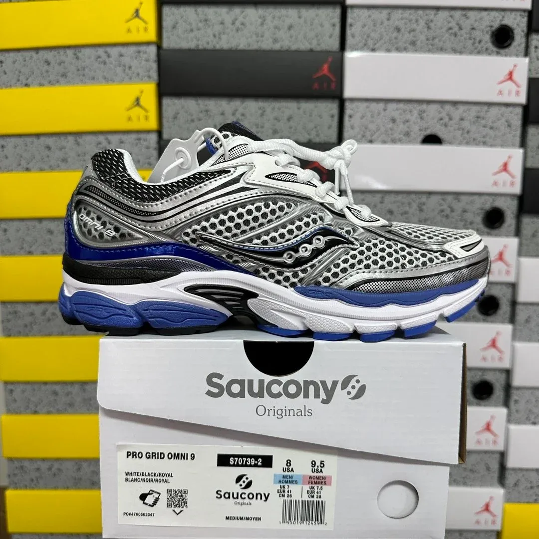 Saucony Saucony Pro Grid Omni 9 White/Black/Royal Sneakers White