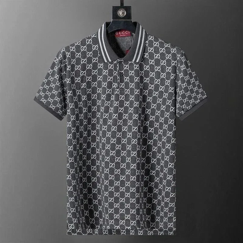 Gucci Gucci GG Monogram Polo Shirt A19 Men Grey - 1