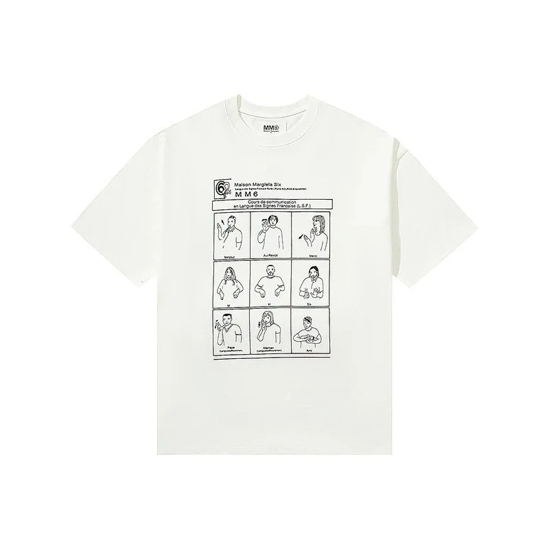 Maison Margiela Maison Margiela M6 White Graphic T-Shirt White - 1