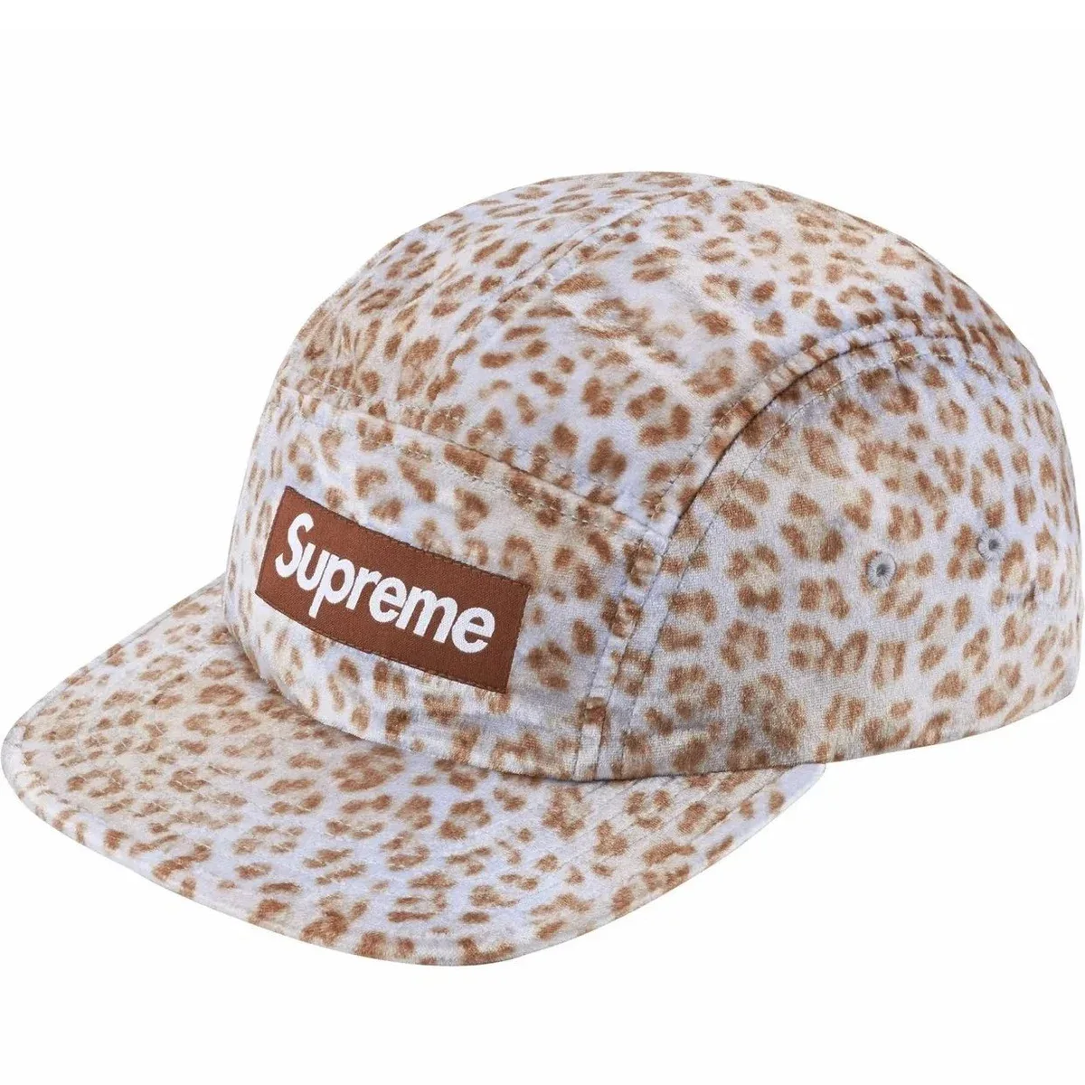 Leopard-print camp cap