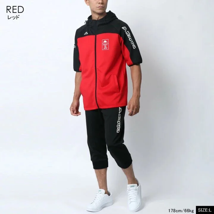 Kappa Kappa Red & Black Short Hoodie Set Black - 1