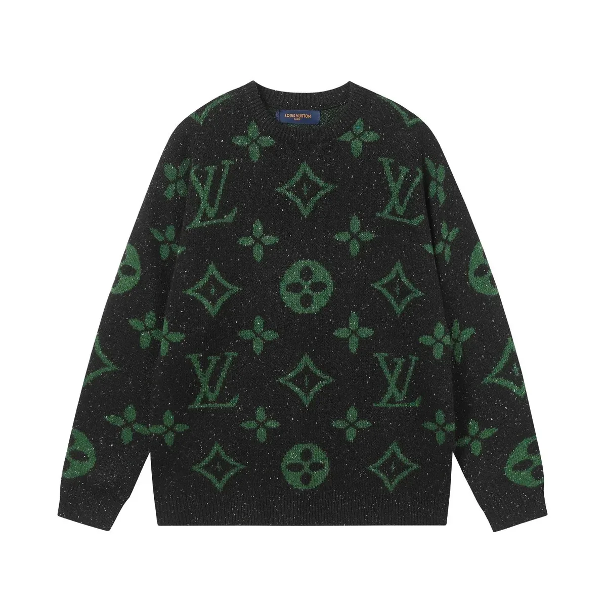 Louis Vuitton Louis Vuitton Monogram Black/Green Sweater Black