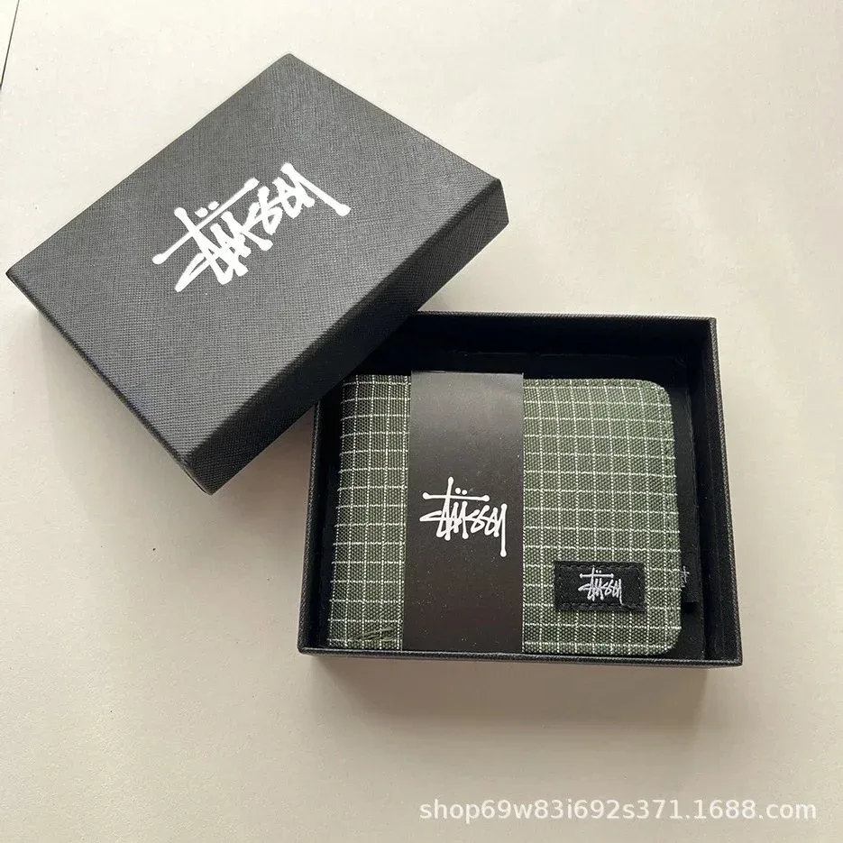 Stussy Stussy Green Grid Check Wallet with Box Green - 1