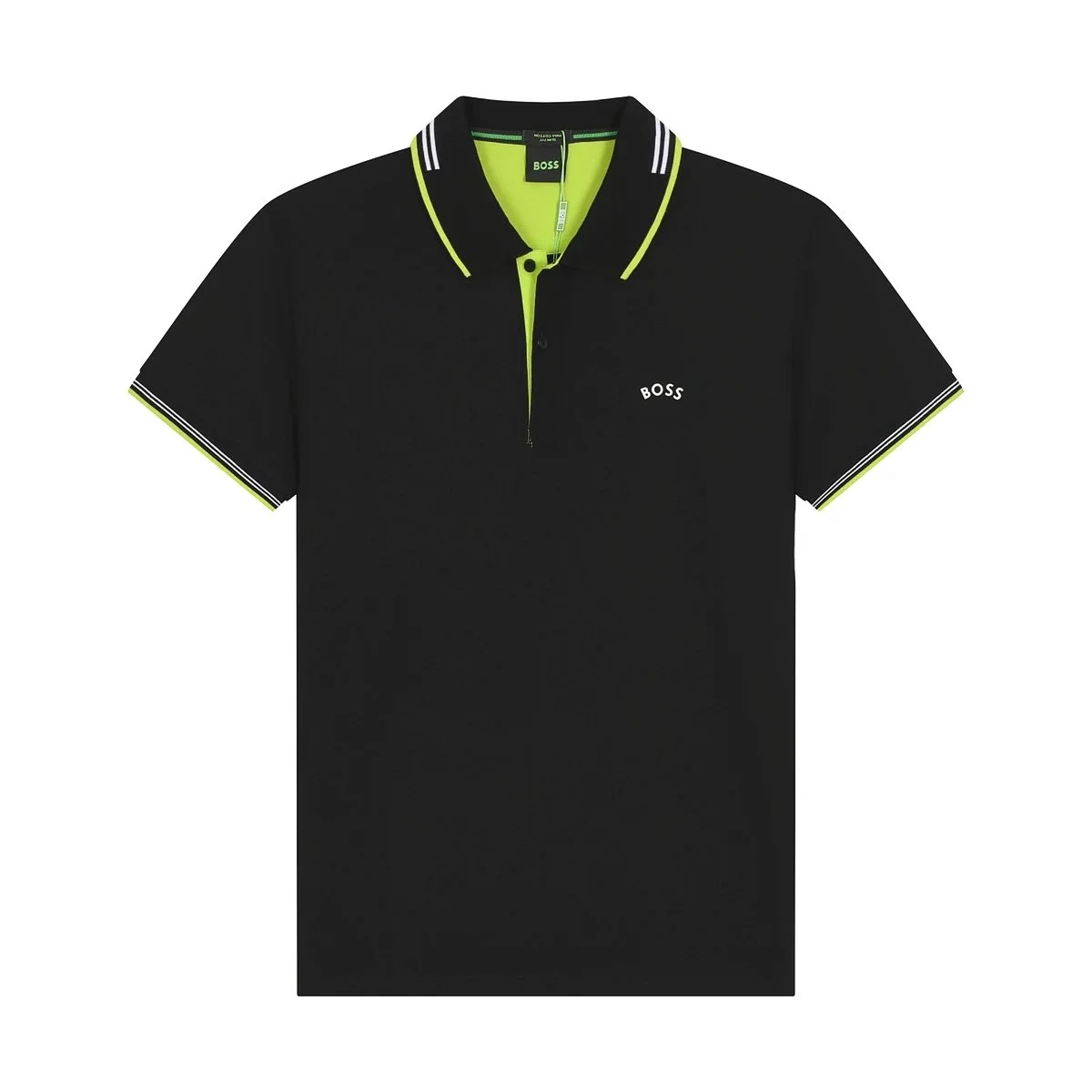 Hugo Boss Hugo Boss Black & Lime Green Polo Shirt Black - 1